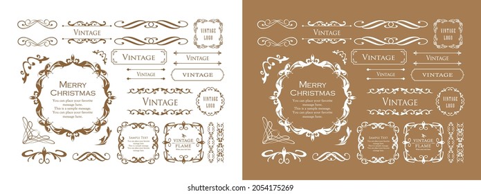 A set of frame designs inspired by Christmas. Luxury design parts