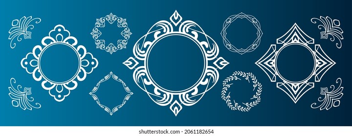 A set of frame designs inspired by Christmas. Luxury design parts