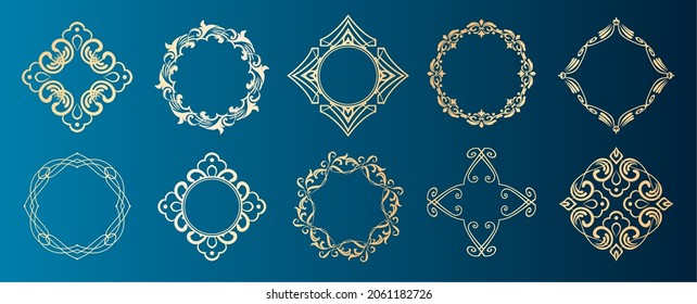A set of frame designs inspired by Christmas. Luxury design parts