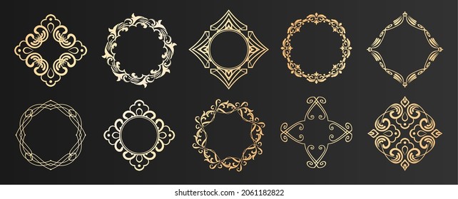 A set of frame designs inspired by Christmas. Luxury design parts