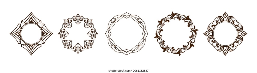 A set of frame designs inspired by Christmas. Luxury design parts
