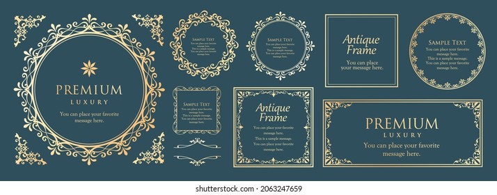 A set of frame designs inspired by Christmas. Luxury design parts