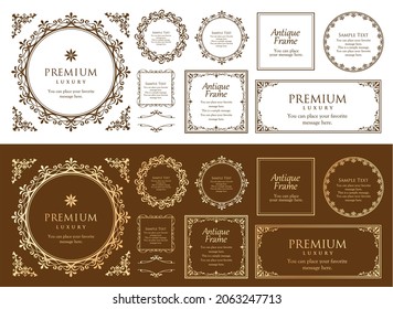 Ein Set von Rahmen-Designs inspiriert von Weihnachten. Luxusdesign-Teile