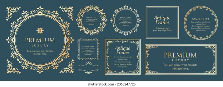 A set of frame designs inspired by Christmas. Luxury design parts