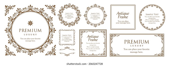 A set of frame designs inspired by Christmas. Luxury design parts