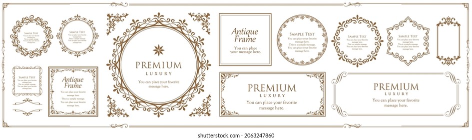 A set of frame designs inspired by Christmas. Luxury design parts