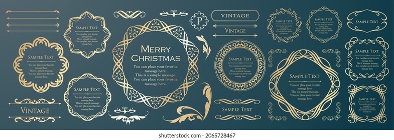 A set of frame designs inspired by Christmas. Luxury design parts