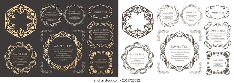 A set of frame designs inspired by Christmas. Luxury design parts