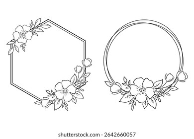 Set of frame in eastern tradition. Stylized with henna tattoos decorative pattern for decorating covers for book, notebook, casket, magazine, postcard and folder. Flower border in mehndi style.