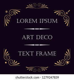 set of frame elements with elegant swirls, text separetors in art deco style, set of vintage text dividers, decoration for paper documents, line and waves vector isolated, design elements