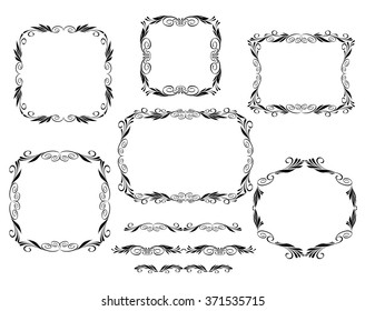  Set frame floral .Vector illustration.Well built for easy editing.