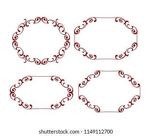 Set frame graceful antique.Vector illustration.