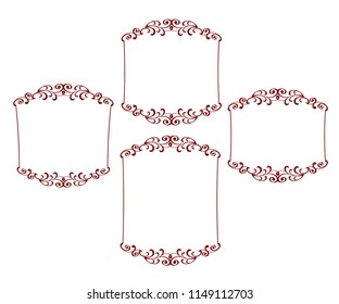 Set frame graceful antique.Vector illustration.