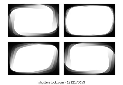 Set of frame graphic design art shape border abstract background vector