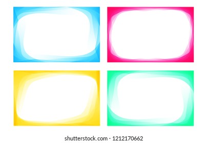 Set of frame graphic design art shape border abstract background vector