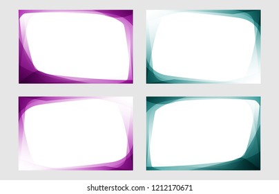 Set of frame graphic design art shape border abstract background vector