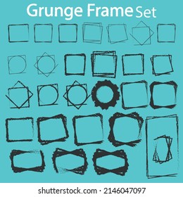 Set of Frame Grunge style border style