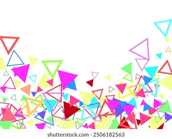 Set of frame illustrations with colorful geometric shape icons, confetti, and line ornaments. Bright, colorful memphis style pattern from simple geometric forms and simple colors. 