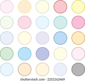 Set of frame illustrations with colorful twisted lines in frame color