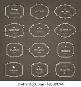 Set of frame label and elements for design vintage style.