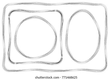 Set of Frame, Multiple Lines, for Certificate, Placard and other