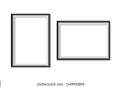 set  frame for photo with shadow in white background, vector