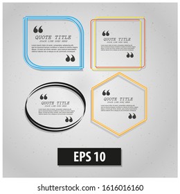 Set frame for quotation with shadow Free Vector