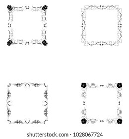 set of frame silhouette