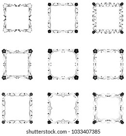 set of frame silhouette