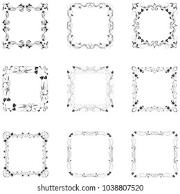 set of frame silhouette