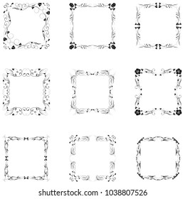 set of frame silhouette