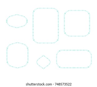   Set frame of snowflakes   . Christmas.Vector illustration.Blue  on white.    