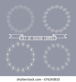 Set of frame template for laser or plotter cutting.Photo frames for paper cutting.