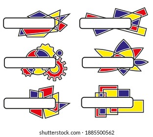 A set of frames in the abstract style of neoplasticism