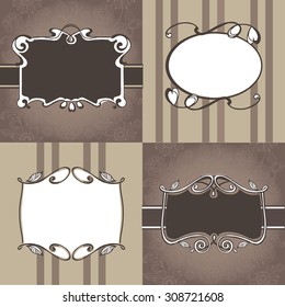 Set frames with a background in the Art Nouveau style.