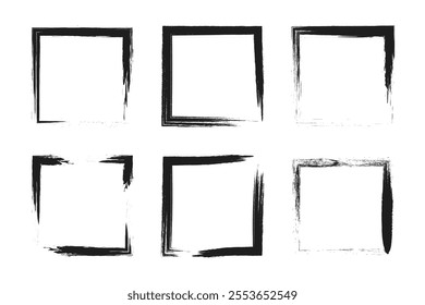 Set of frames in black grunge style