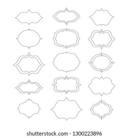 set of frames. black and white vector illustration