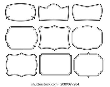 Set of frames border design vintage	