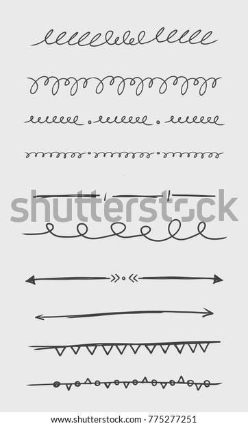 set of frames,\
borders, dividers, hand\
drawing