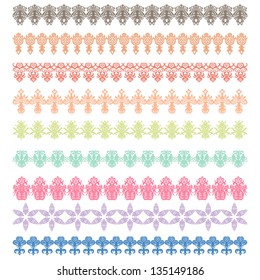 a set of frames and borders in a flower design with swirls