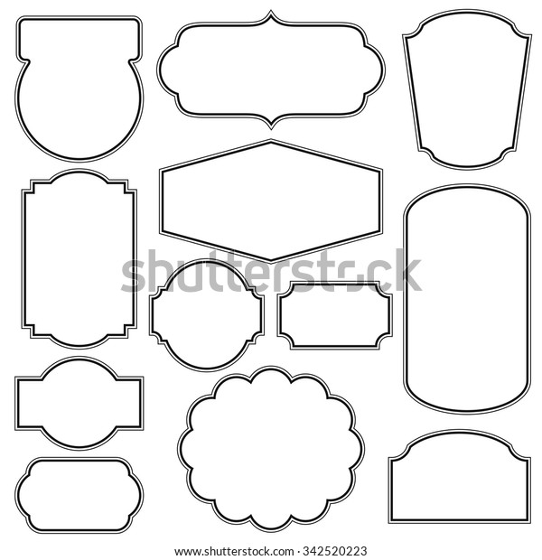 Set Frames Borders Retro Style Decorative Stock Vector (Royalty Free ...