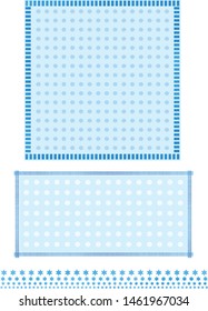 Set of frames and borders using blue decorative lines