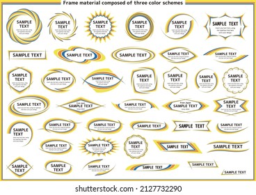A set of frames with a bright color scheme