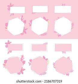 Set of frames for cards, invitations, photos, flat style, isolated