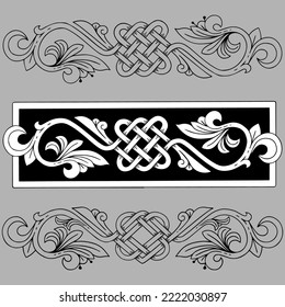 Set of frames in Celtic style. Celtic patterns. Celtic cross.