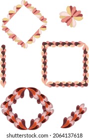 Set of frames and decor for photos and banners. Isolated images.