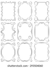 set of frames design elements. Editable vector illustrator file