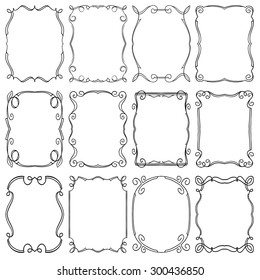 set of frames design elements. Editable vector illustrator file