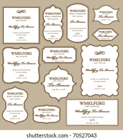 SET OF FRAMES DESIGN ELEMENTS. Editable vector illustrator file.