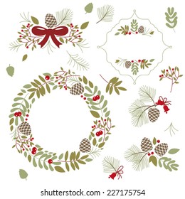 Set of frames and floral elements